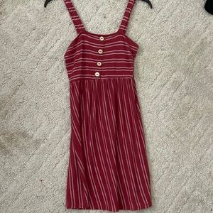 Caution to the Wind Red with White Stripes Sundress